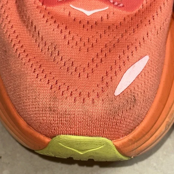 Hoka - Coral and Lime Athletic Shoes - Picture 3 of 7